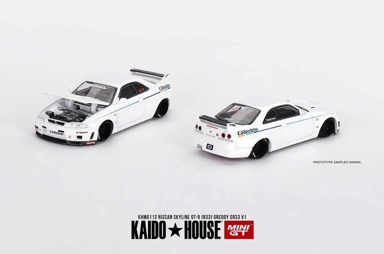 Kaido House 1:64 Nissan Skyline GT-R R33 Greddy V1 - Regular & Chase PAIR