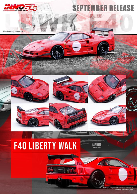 Inno64 1:64 Ferrari F40 Liberty Walk - Red