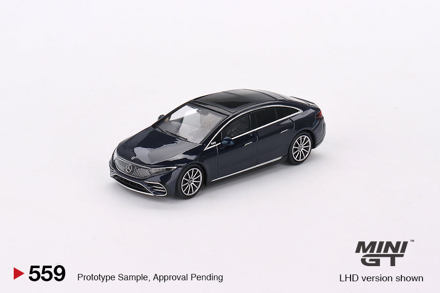 MiniGT 1:64 Mercedes-Benz EQS 580 4MATIC Nautical Metallic Blue - MiJo Exclusive #559