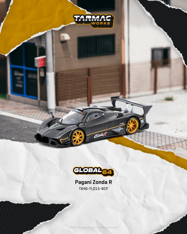 Tarmac Works 1:64 Pagani Zonda R Matte Exposed Carbon Fiber