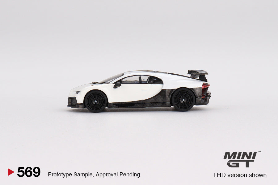 MiniGT 1:64 Bugatti Chiron Pur Sport – White – MiJo Exclusive #569