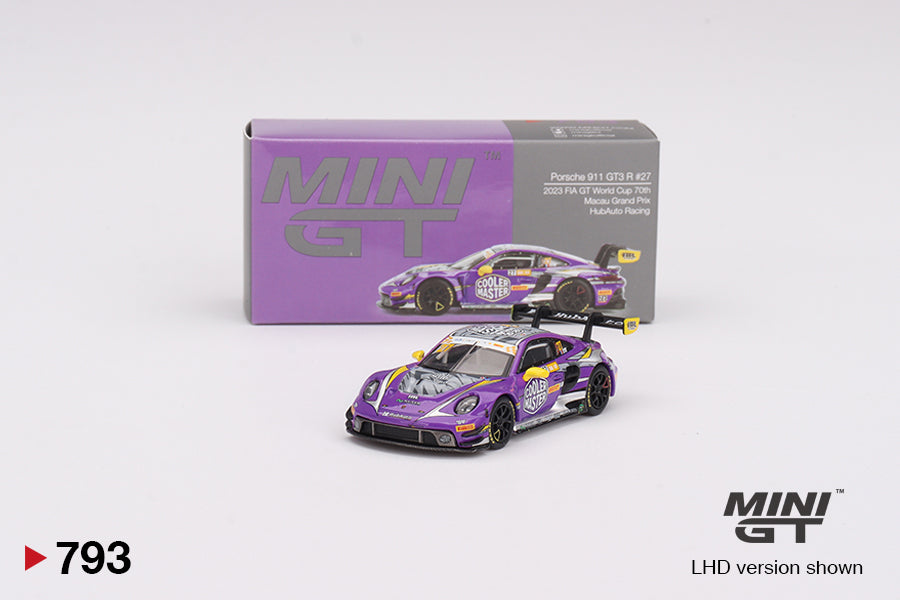 MiniGT 1:64 Porsche 911 GT3 R #27 HubAuto Racing 2023 FIA GT World Cup 70th Macau Grand Prix #793