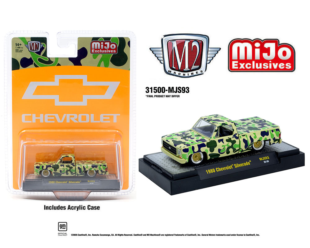 M2 Machines 1:64 1980 Chevrolet Silverado Custom – Camouflage – MiJo Exclusive Limited Edition