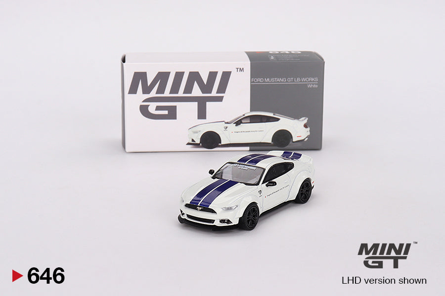MiniGT 1:64 Ford Mustang GT LB-Works – White – MiJo Exclusive #646