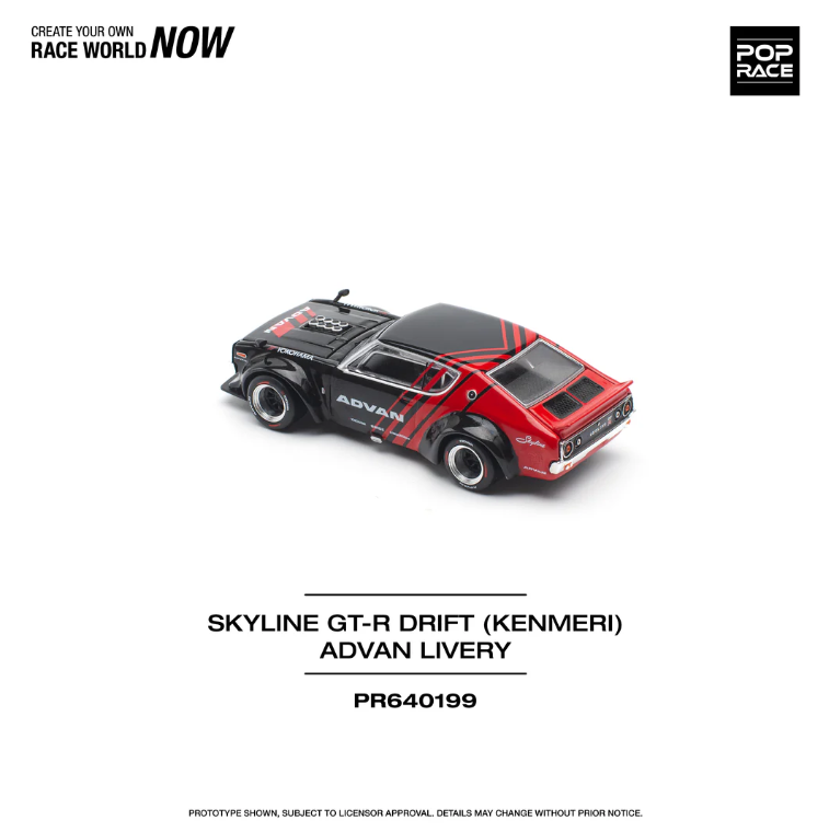 Pop Race 1:64 Skyline GT-R Drift Kenmeri - Advan