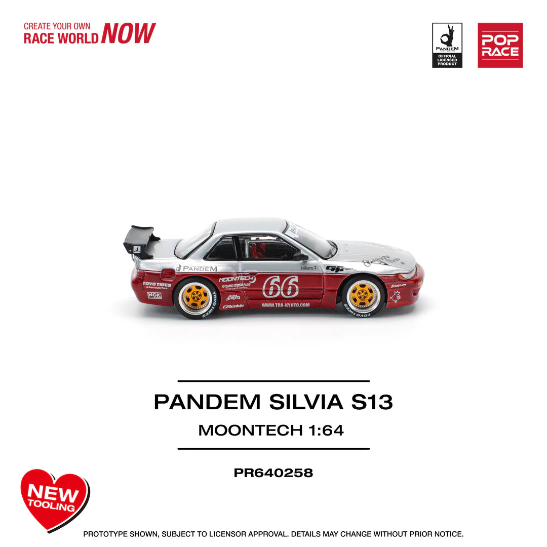 Pop Race 1:64 Pandem Silvia S13 - Moontech Red