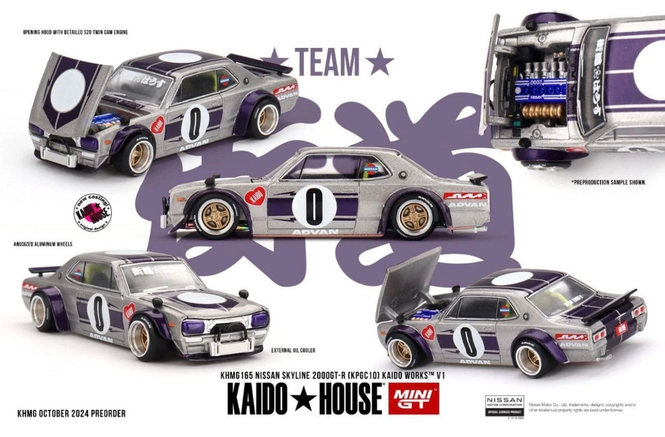 Kaido House 1:64 Nissan Skyline 2000GT-R (KPGC 10) Kaido Works V1 - Regular & Chase PAIR
