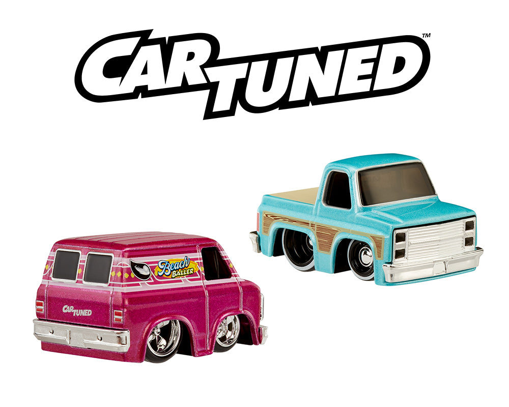 Car Tuned 1:64 2-Pack Beach Cruisers 1979 GMC Vandura & 1987 Chevrolet C10 Pickup - Series 4
