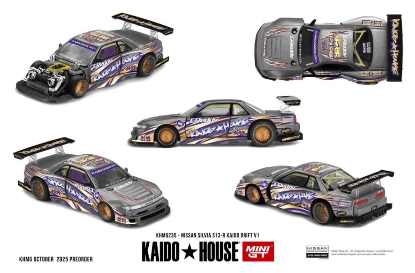 Kaido House 1:64 Nissan Silvia S13-R Kaido Drift V1 - Regular & Chase PAIR