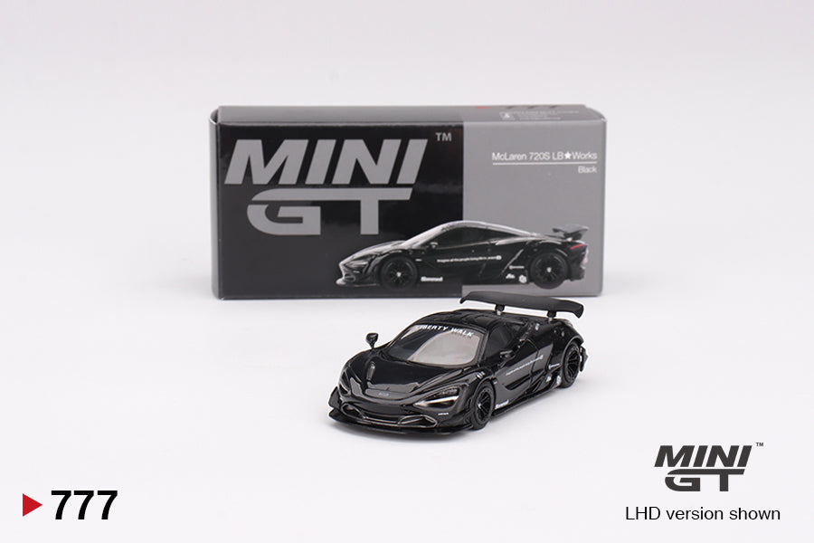 ** LIMIT 2 ** MiniGT 1:64 McLaren 720S LB-Works – Black – MiJo Exclusive #777