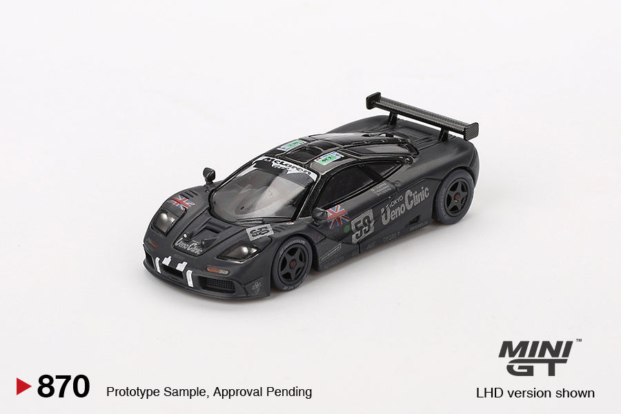** Limit 2 ** MiniGT 1:64 McLaren F1 GTR #59 1995 Le Mans 24Hr Winner – Post-Race Weathered Matte Black #870