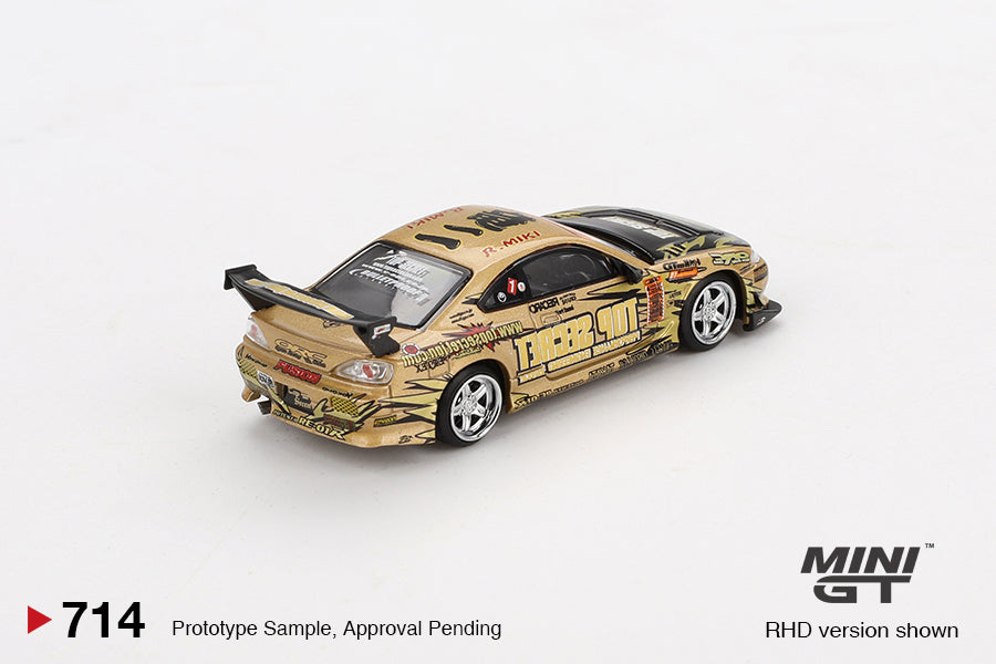 MiniGT 1:64 Nissan Silvia (S15) Top Secret D1GP - Gold #714