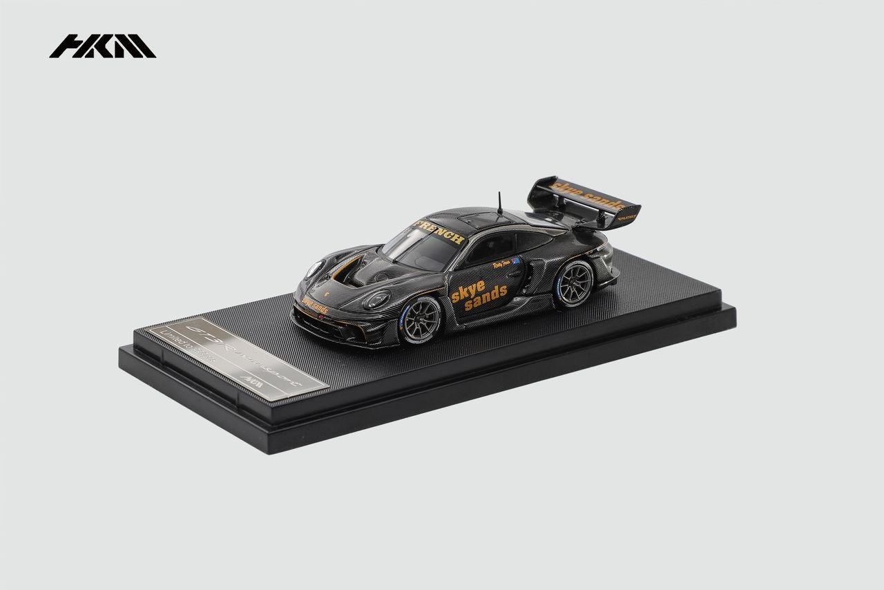 HKM 1:64 Porsche 992 GT3 R Rennsport - Full Carbon Black Skye Livery