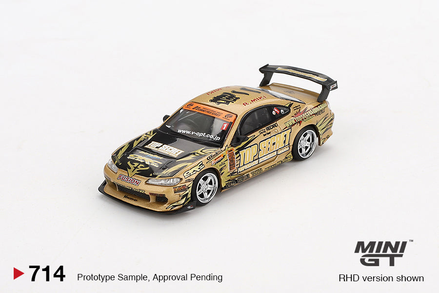MiniGT 1:64 Nissan Silvia (S15) Top Secret D1GP - Gold #714