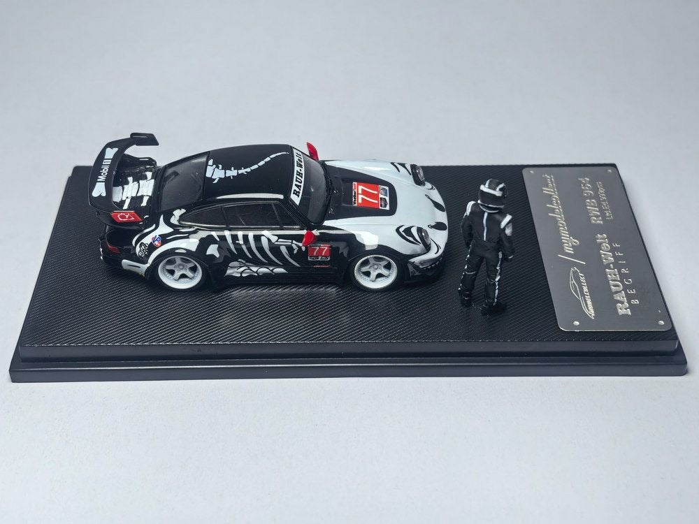 MyModelCollect 1:64 Porsche RWB 964 High Wing White Bone Dragon With Figure