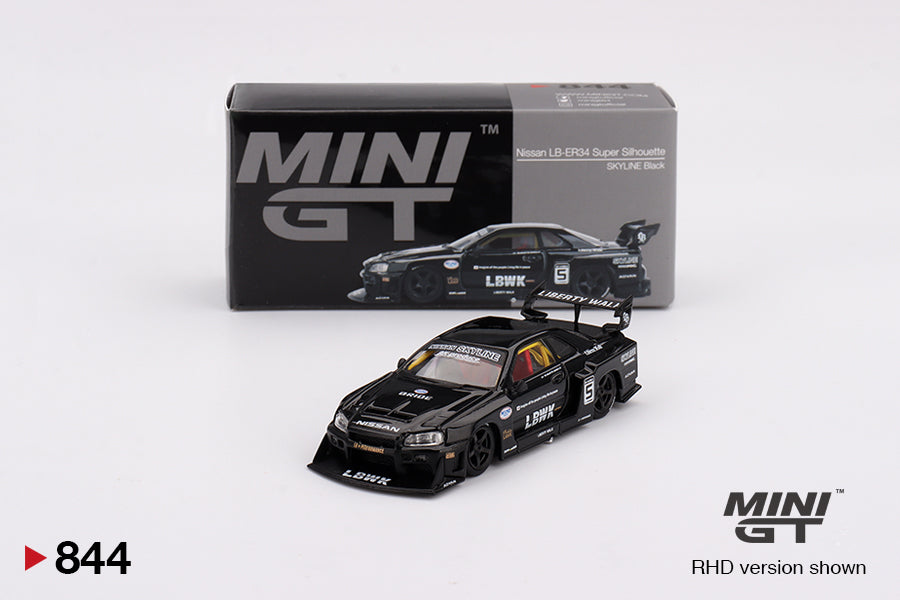 **LIMIT 2** MiniGT 1:64 Nissan LB-ER34 Super Silhouette SKYLINE – Black #844