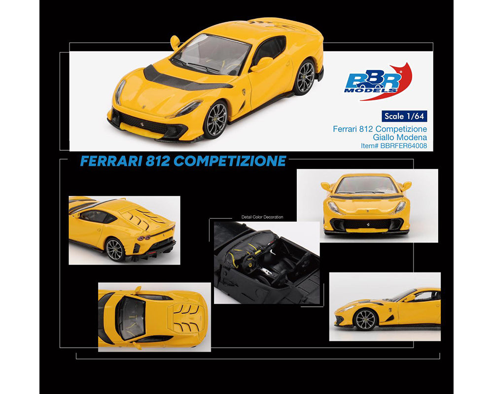 BBR Models 1:64 Ferrari 812 Competizone - Giallo Modena