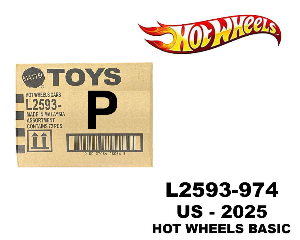 Hot Wheels 1:64 Basic Cars USA Assortment - 2025 P Factory Sealed Case