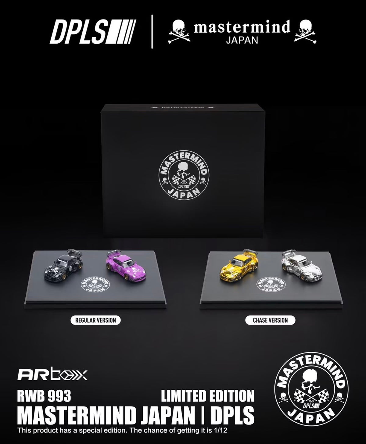 AR Box X Mastermind X DPLS 1:64 2026 IDE Exclusive RWB Porsche BLACK/PURPLE Set