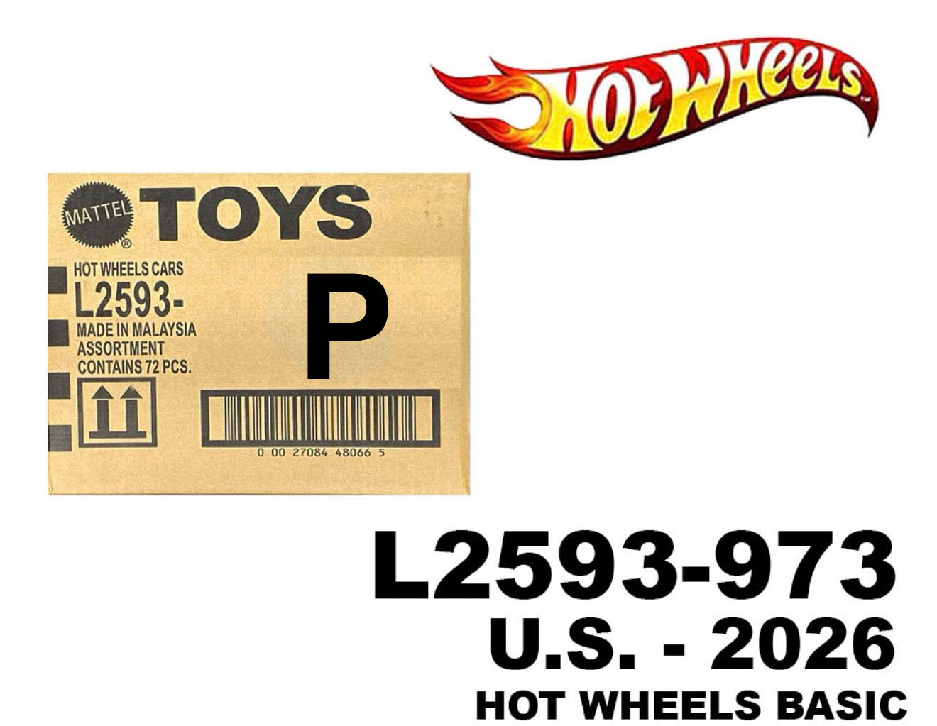 Hot Wheels 1:64 Basic Cars USA Assortment - 2026 P Factory Sealed Case