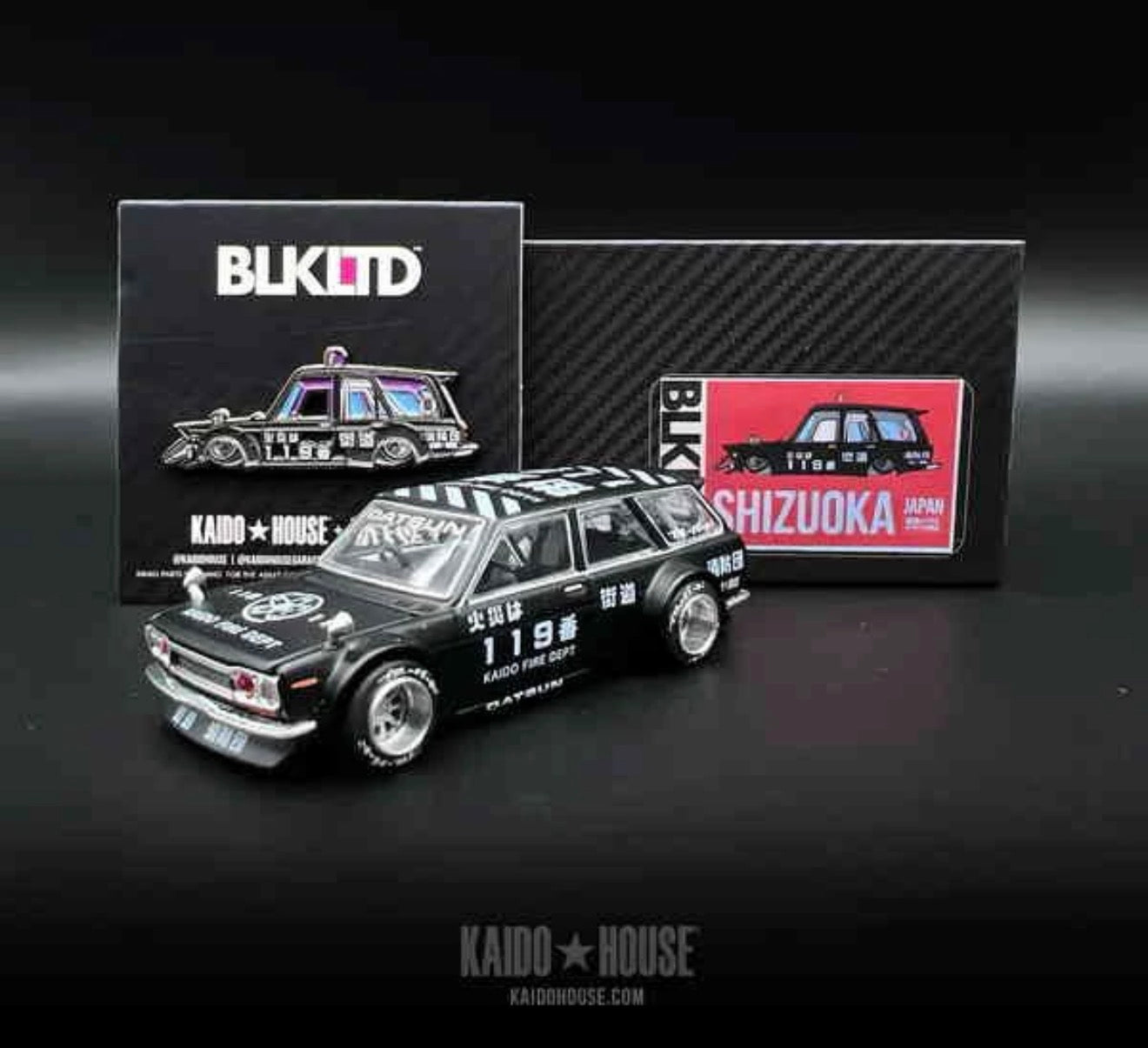 Kaido House 1:64 BLKLTD Datsun KAIDO 510 Wagon FIRE With Pin - KHMG022
