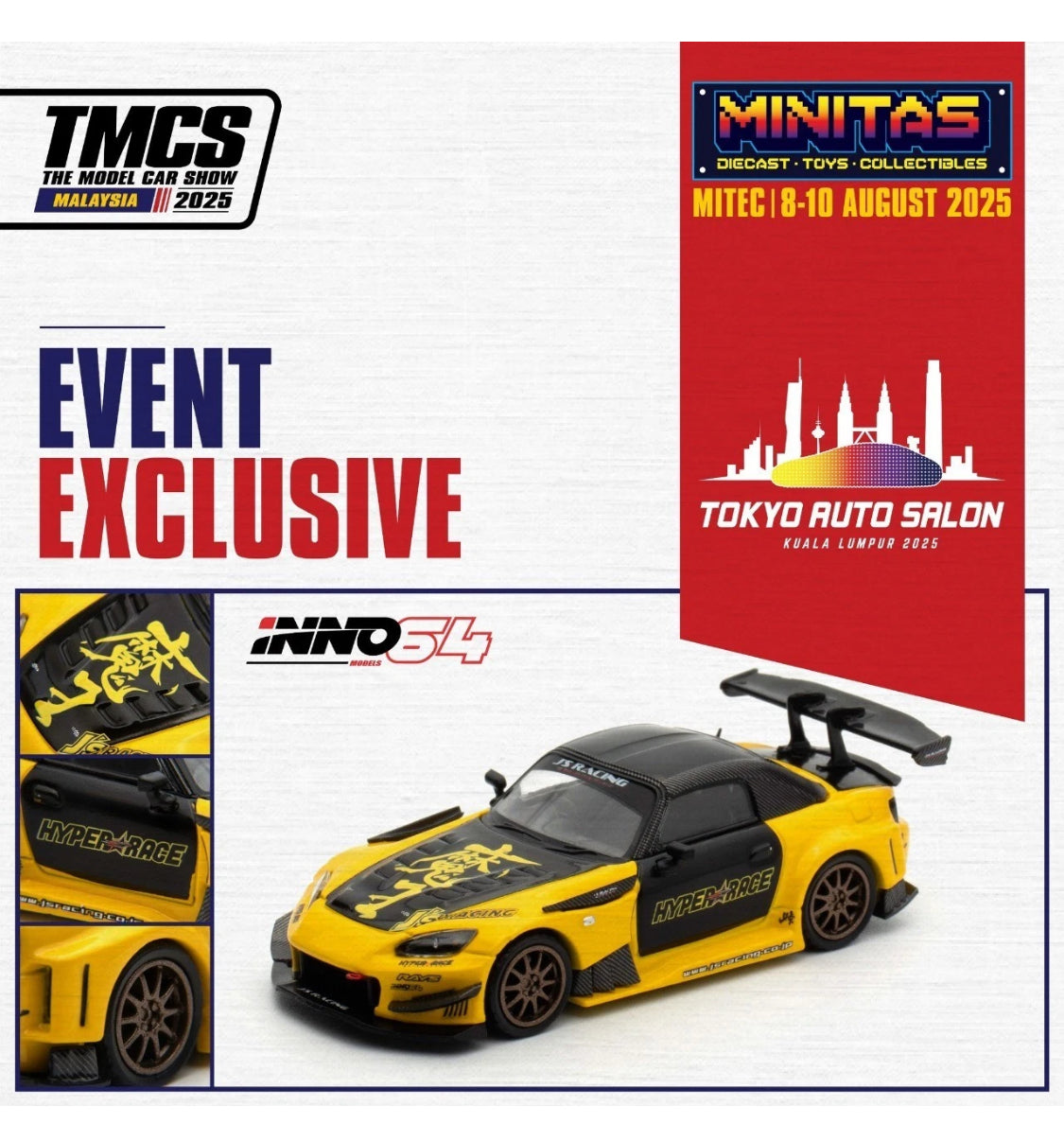 Inno64 1:64 Honda S2000 J’s Racing - 2025 TASKL Event Exclusive