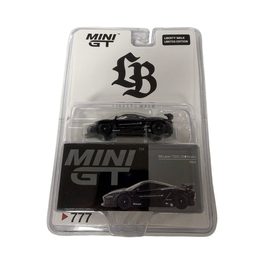 MiniGT 1:64 McLaren 720S LB-Works – Black #777 - LBWK Packaging Exclusive