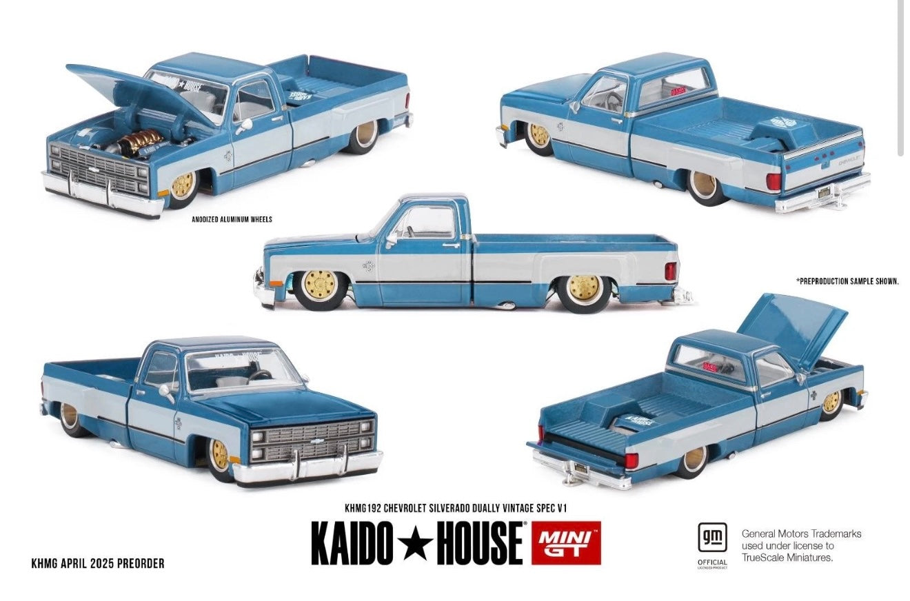 Kaido House 1:64 Chevrolet Silverado Dually Vintage Spec V1 - Regular & Chase PAIR