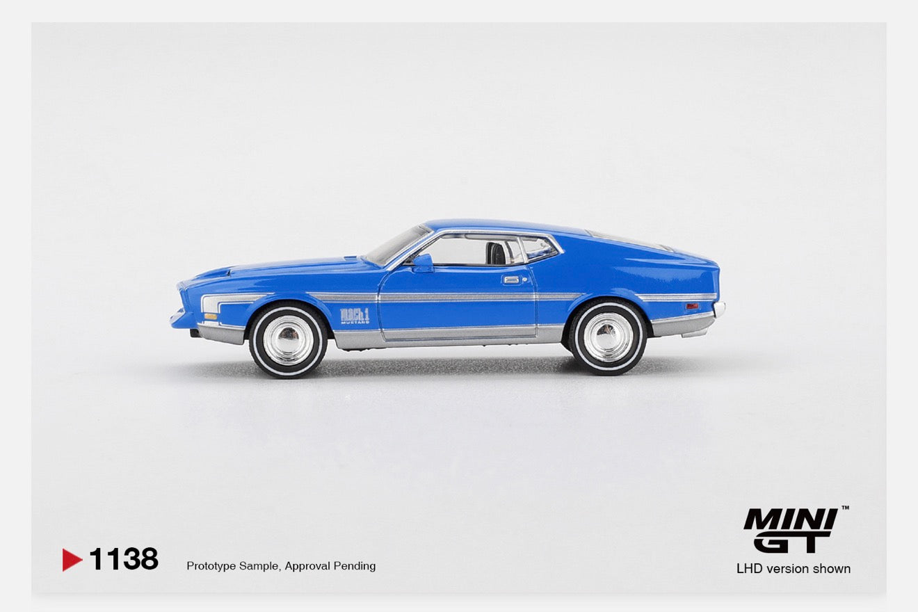 MiniGT 1:64 Ford Mustang Mach 1 Grabber Blue #1138