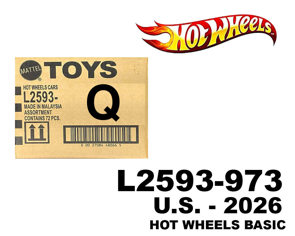 Hot Wheels 1:64 Basic Cars USA Assortment - 2026 Q Factory Sealed Case