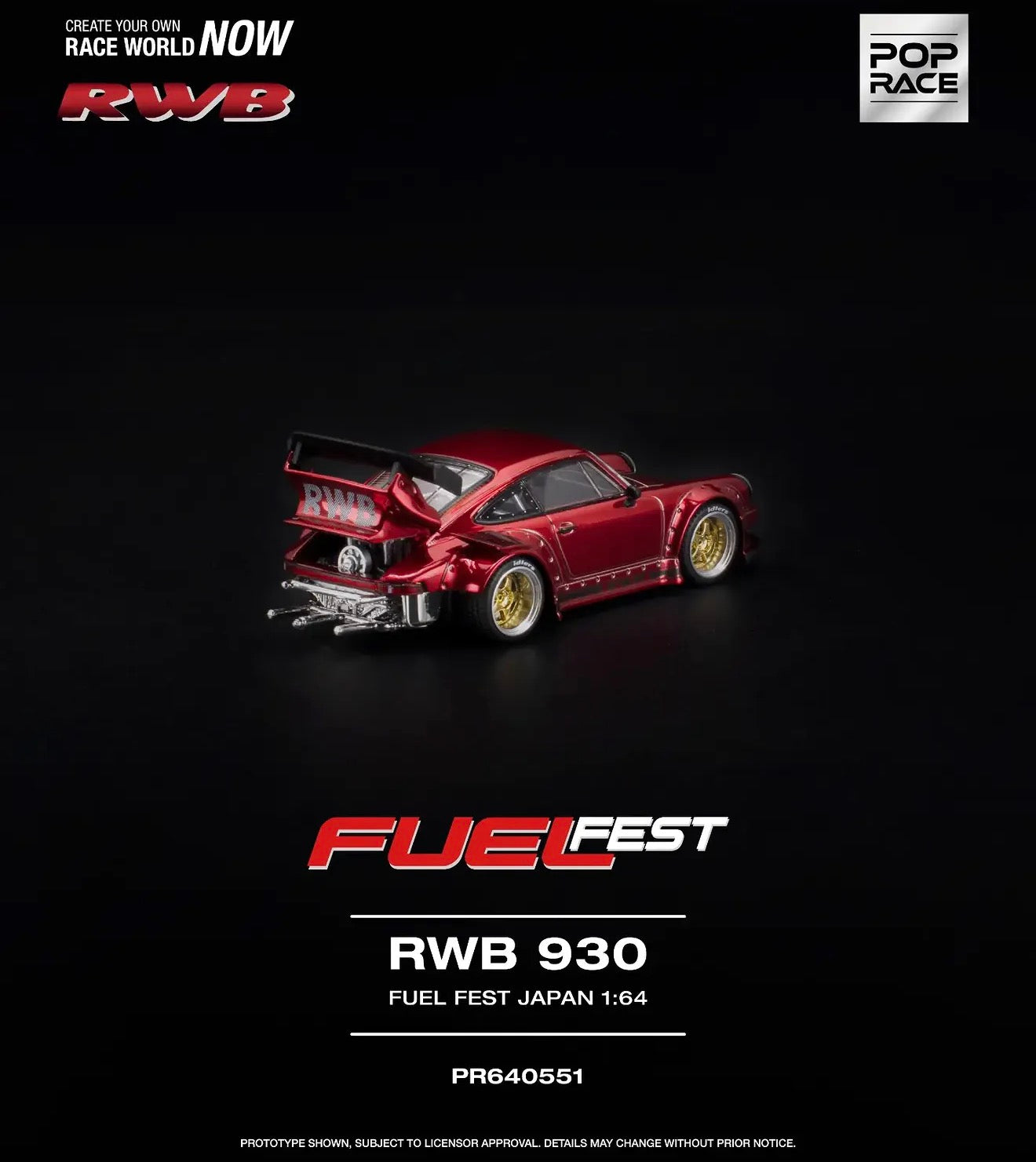 **Limit 2** Pop Race 1:64 2026 Fuel Fest Japan RWB 930 - Red Chrome
