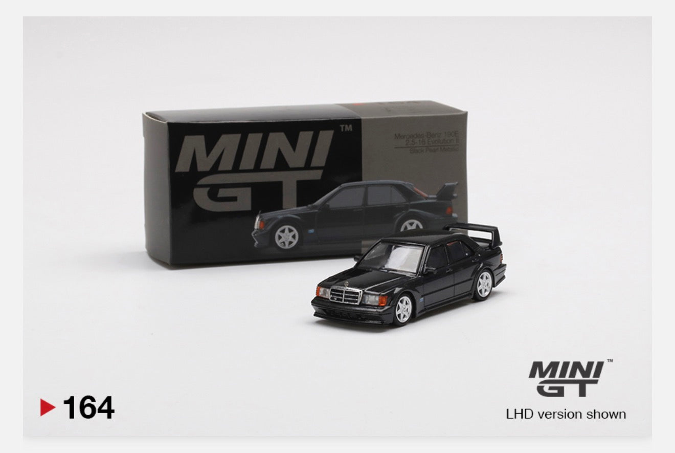 MiniGT 1:64 Mercedes-Benz 190E 2.5-16 Evolution II Black Pearl Metallic #164