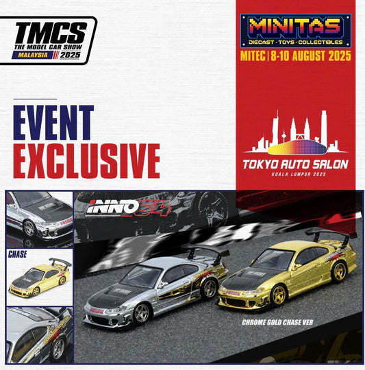 Inno64 1:64 Top Secret Nissan Silvia S15 **Silver Chrome** - 2025 TASKL Event Exclusive