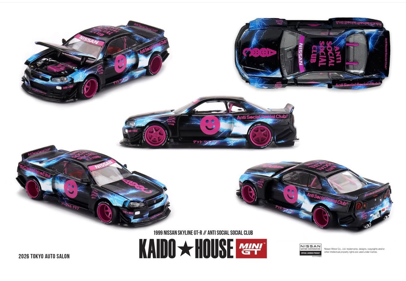 Kaido House X Anti Social Social Club 1:64 Nissan Skyline GT-R R34