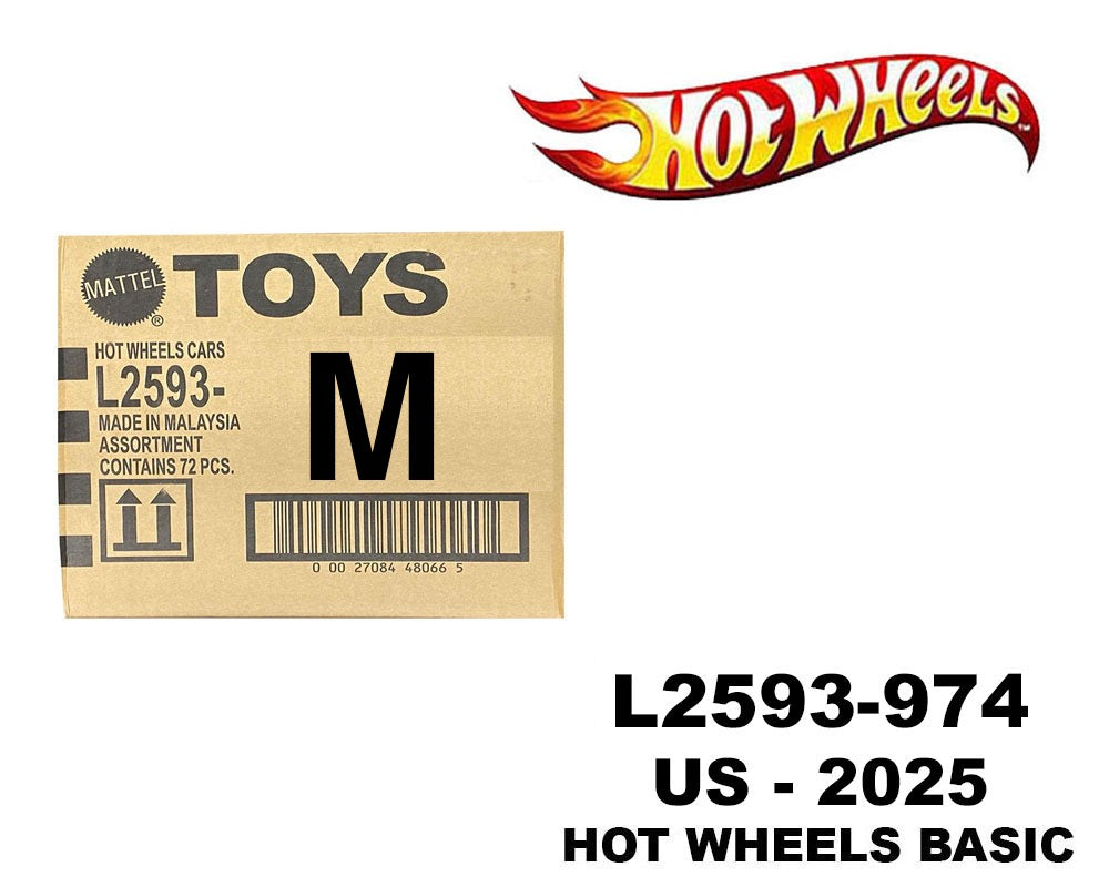 Hot Wheels 1:64 Basic Cars USA Assortment 2025 M Factory Sealed Case