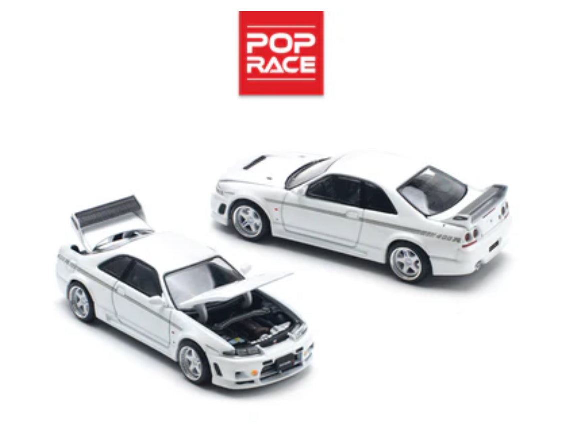 Pop Race 1:64 Nissan GT-R R33 Nismo 400R - White