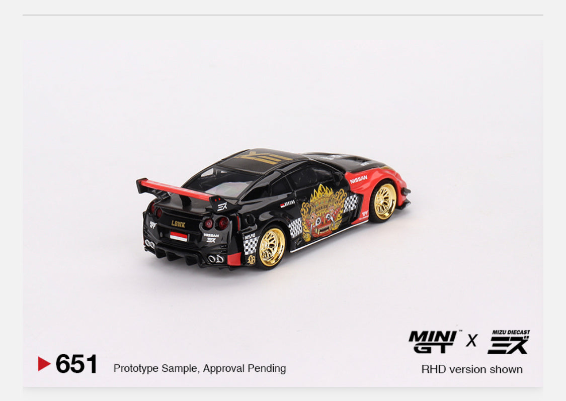 MiniGT 1:64 LB-Silhouette WORKS GT NISSAN 35GT-RR Ver.1 “BARONG” MINI GT x MIZU Diecast #651
