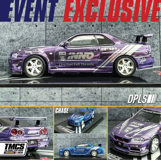 Inno64 1:64 TMCS Malaysia 2025 Exclusive - DPLS Nissan Skyline GT-R R34