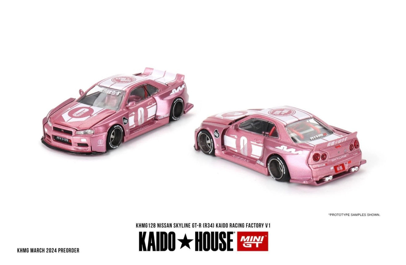 Kaido House 1:64 Nissan Skyline GT-R R34 Kaido Racing Factory V1 - Regular & Chase PAIR
