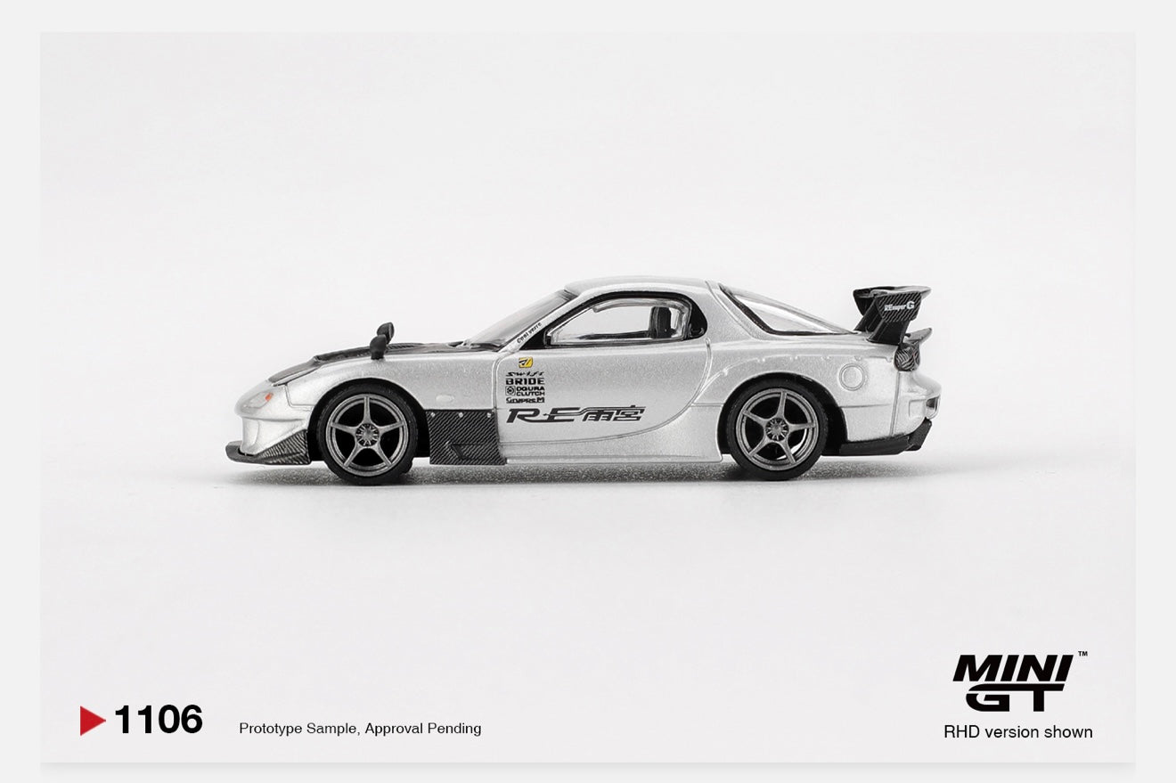 MiniGT 1:64 Mazda RX-7 RE-Amemiya Silver Metallic #1106