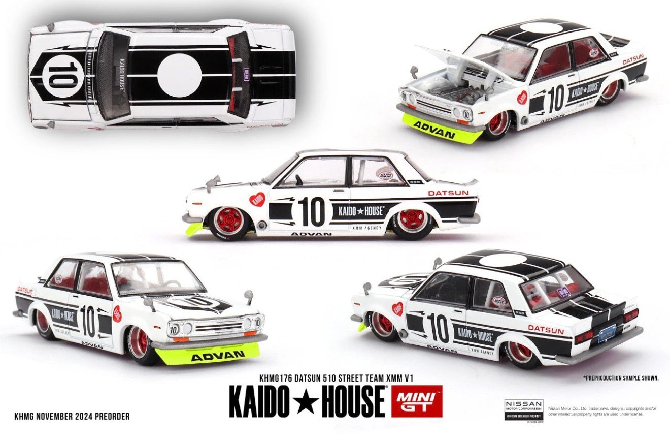 Kaido House 1:64 Datsun 510 Street Team XMM V1 - Regular & Chase PAIR