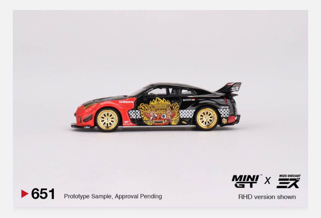 MiniGT 1:64 LB-Silhouette WORKS GT NISSAN 35GT-RR Ver.1 “BARONG” MINI GT x MIZU Diecast #651
