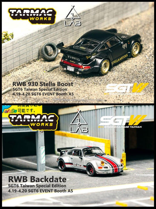 Tarmac Works 1:64 Stance Garage 2025 Taiwan Exclusive Porsche RWB 930 Stella Boost & RWB Backdate *PAIR*