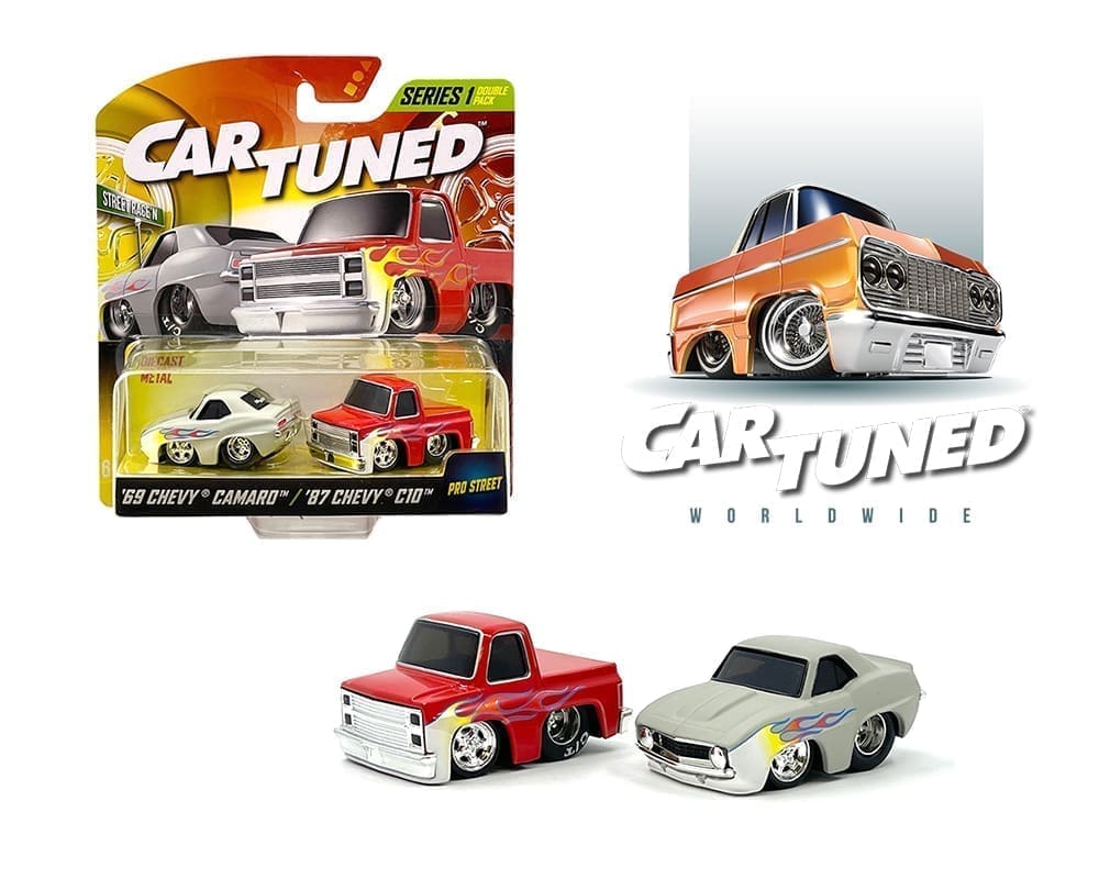 CarTuned 1:64 2-Pack 1969 Chevrolet Camaro and 1987 Chevrolet C10 – Series 1