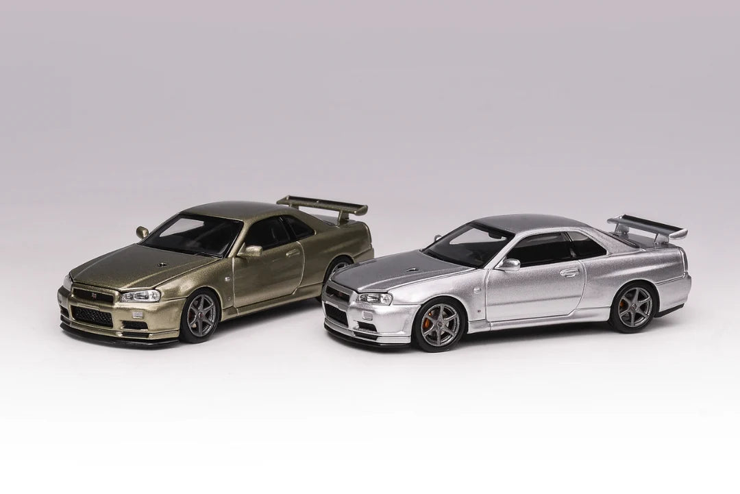 MotorHelix 1:64 Nissan Skyline GT-R R34 V SPEC II - 2 Colors
