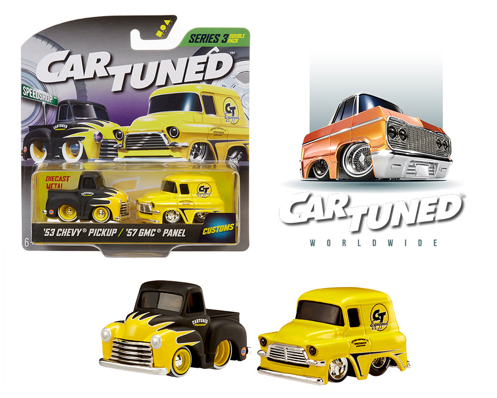 CarTuned 1:64 2-Pack 1953 Chevrolet Pickup and 1957 GMC Panel Customs - Series 3