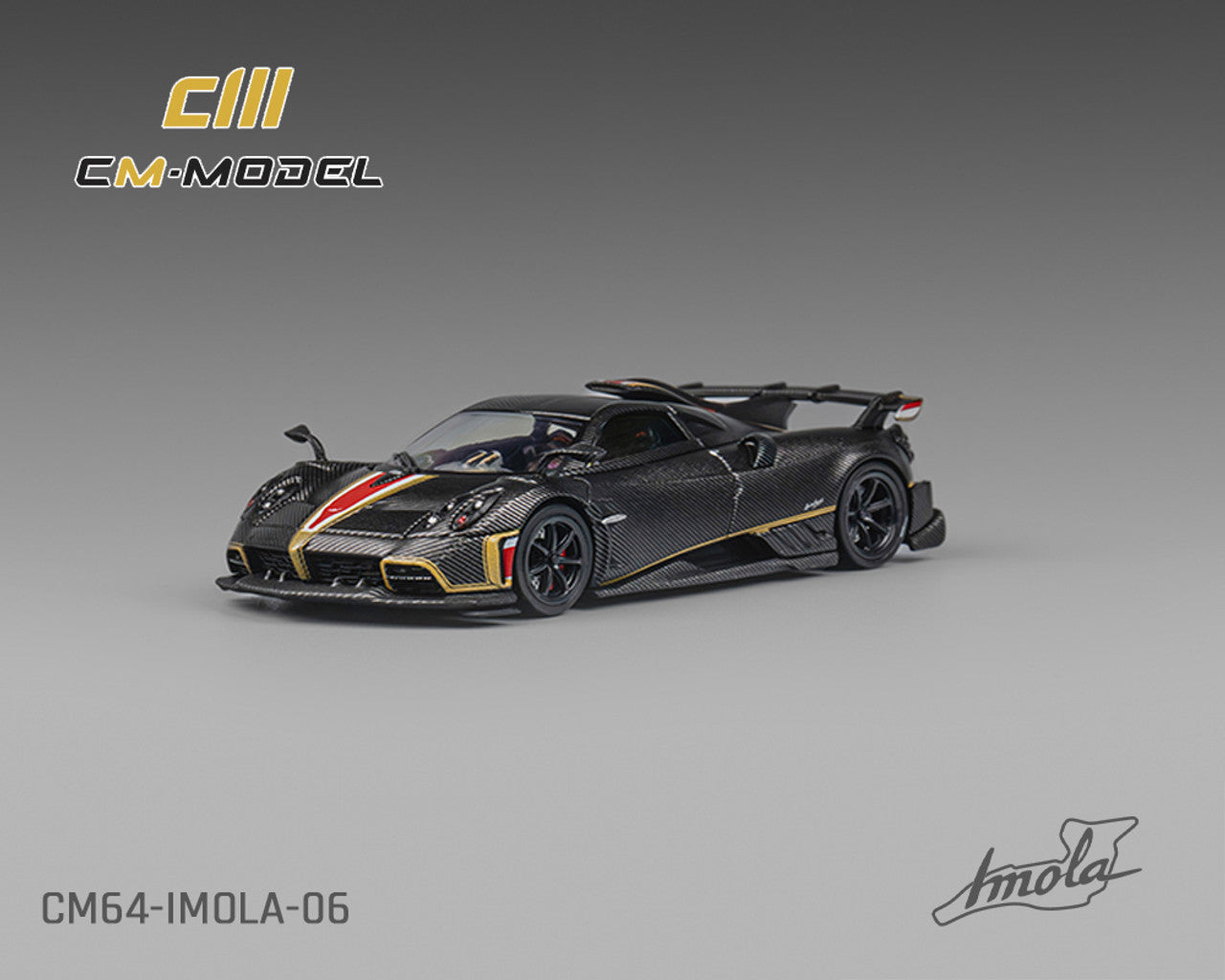 CM Model 1:64 Pagani Imola - Full Dry Carbon Black