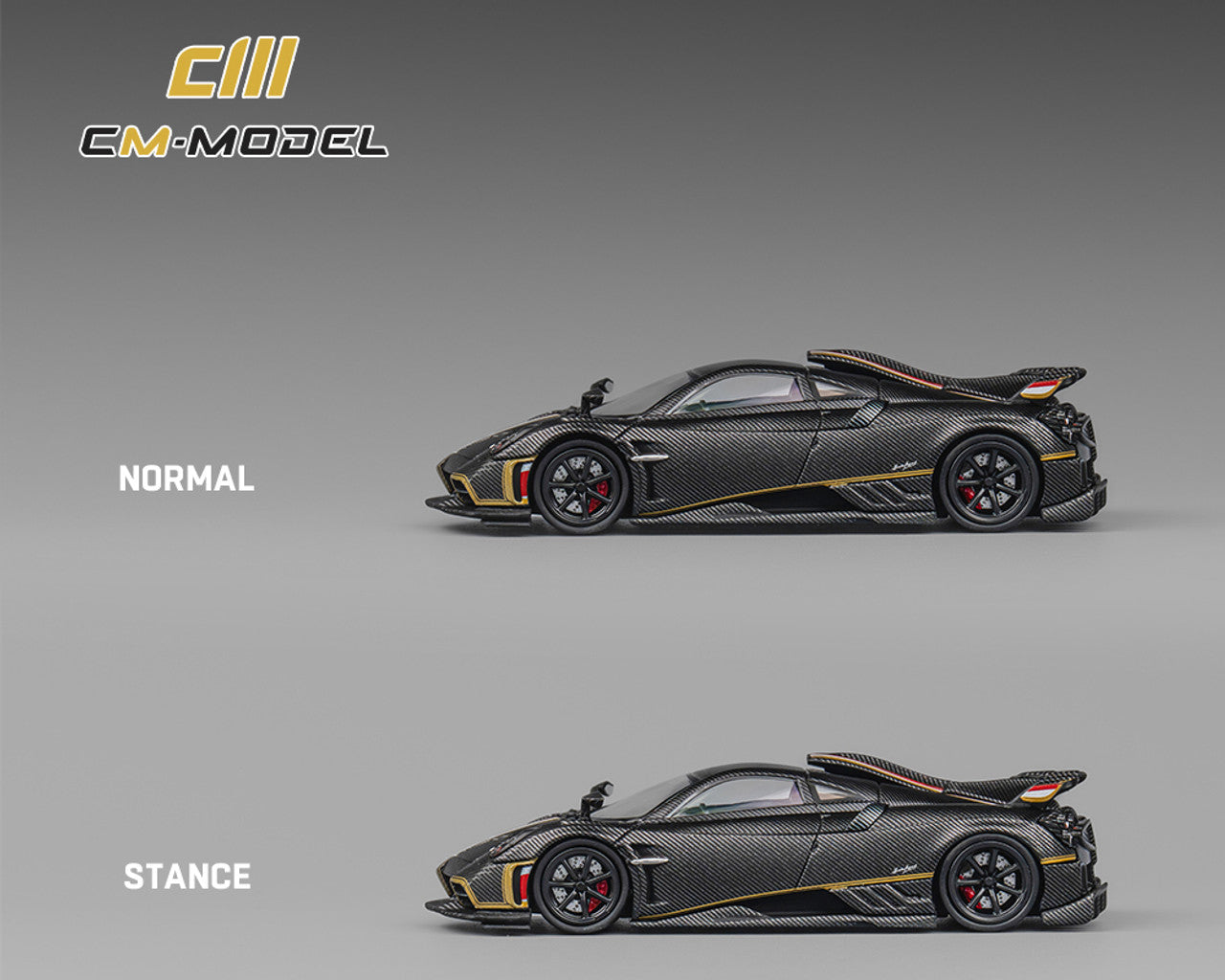 CM Model 1:64 Pagani Imola - Full Dry Carbon Black