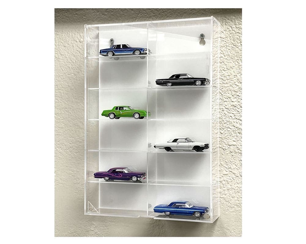 Showcase 1:64 12 Car Display Case For Loose Cars - Wall Mount With White Back & Clear Cover – MiJo Exclusive
