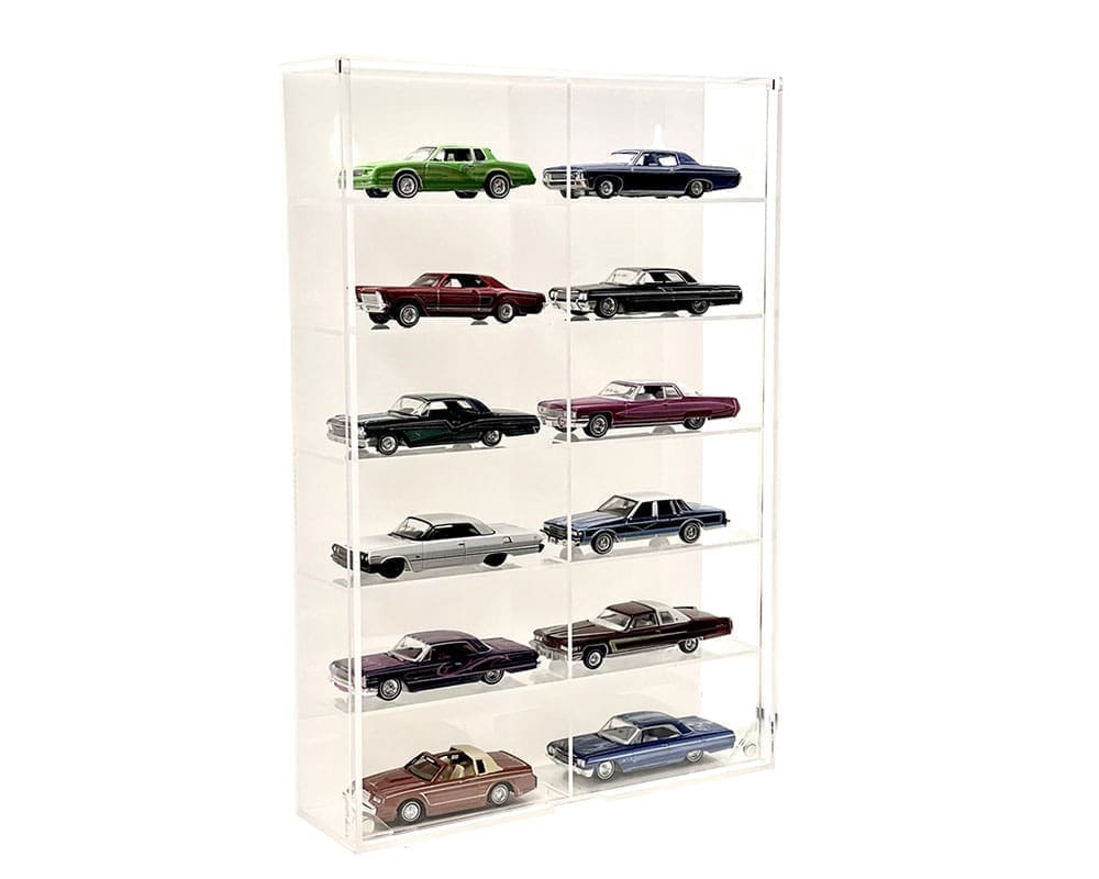 Showcase 1:64 12 Car Display Case For Loose Cars - Wall Mount With White Back & Clear Cover – MiJo Exclusive